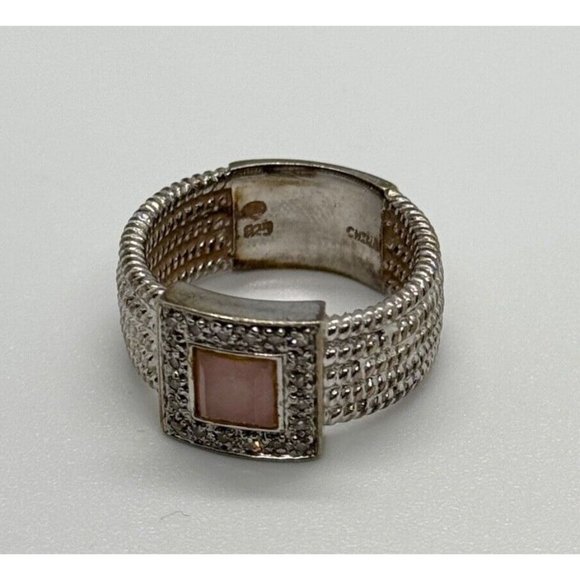 925 STERLING SILVER MORGANITE & GOSHENITE RING SIZE 7 - Picture 6 of 10